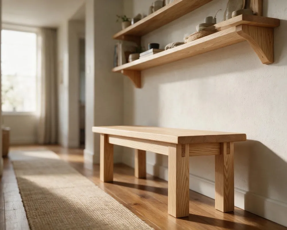 Скамья и полки из ясеня